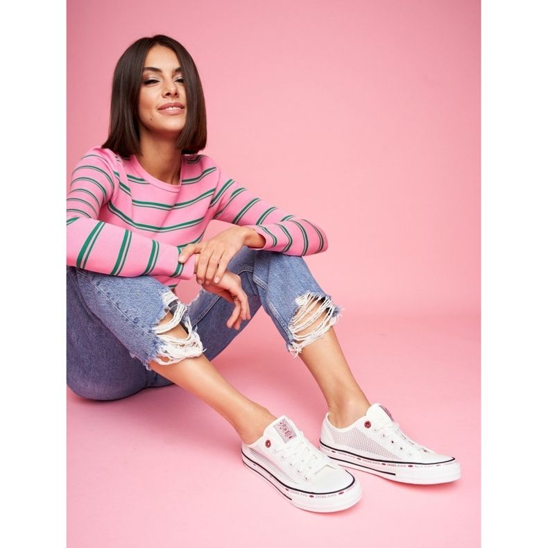 Sneakers Donna Cross Jeans Rete Bianca FF2R4016C 1