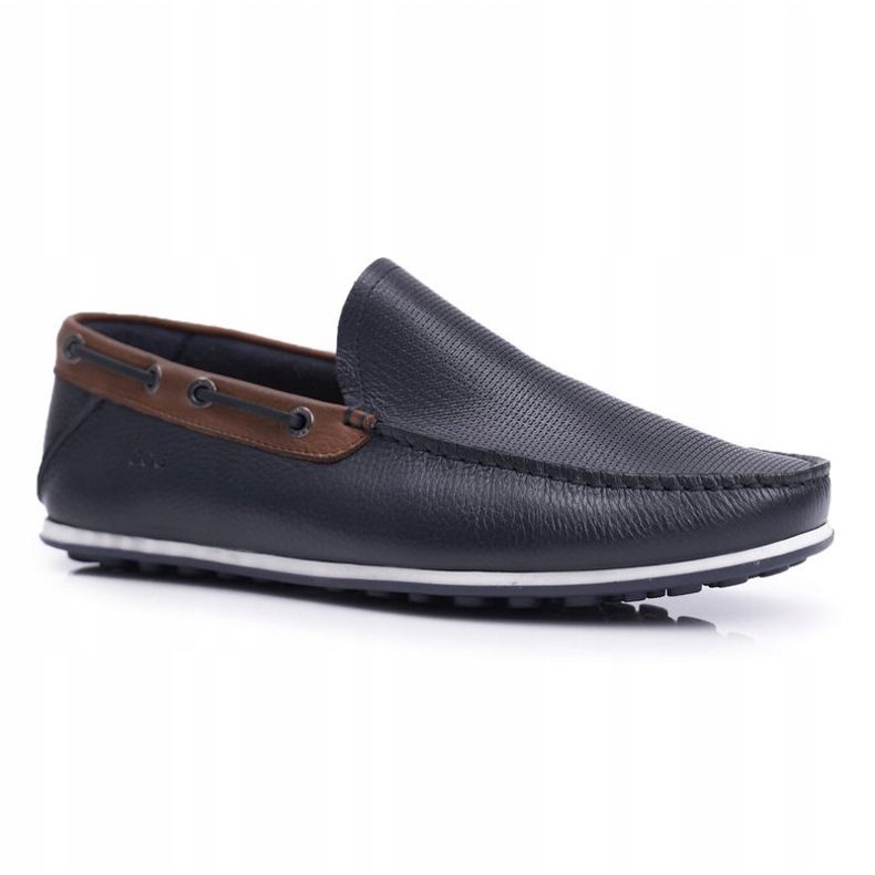 Mocassini Uomo GOE Pelle Blu Navy FF1N3051 1