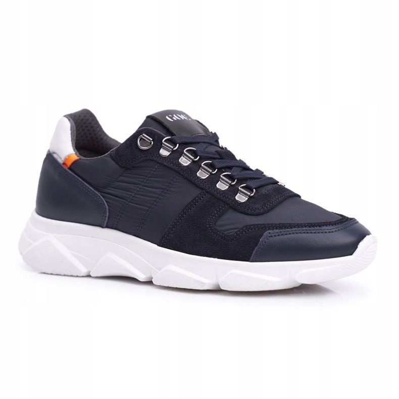 GOE Scarpe Sportive Uomo Pelle Blu Navy FF1N3020 1