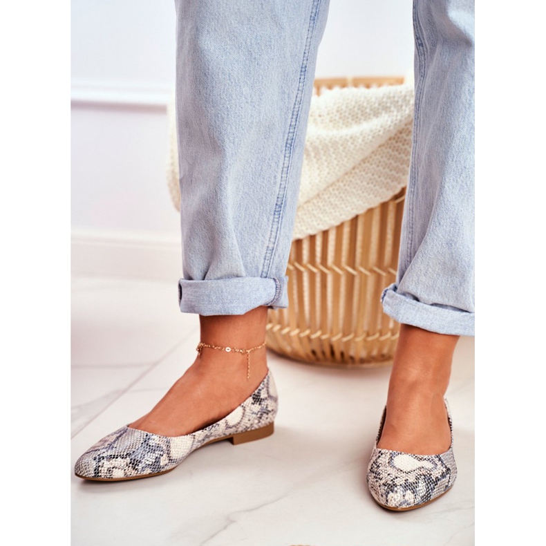 Ballerine da donna Sergio Leone White Snake BL611 Nemsis bianco grigio multicolore 2