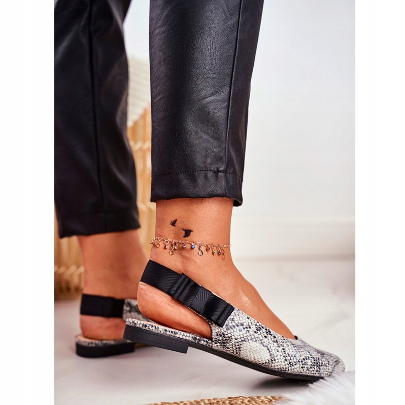 Ballerine da donna Sergio Leone Grey Snake BL615 Lilon nero grigio 2