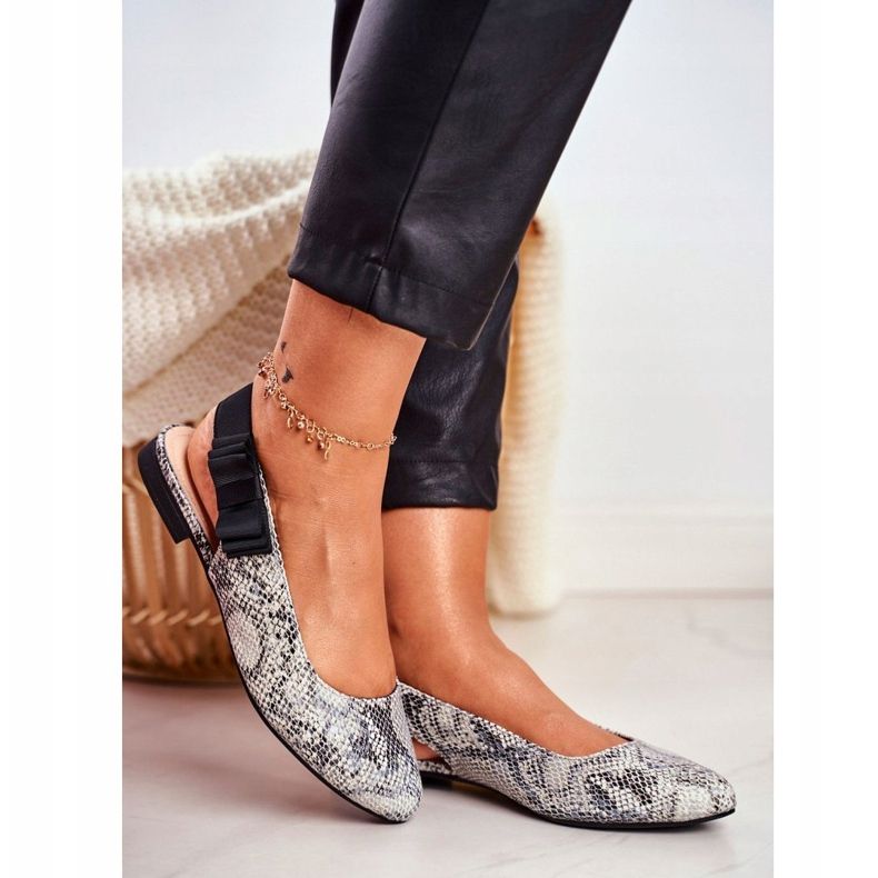 Ballerine da donna Sergio Leone Grey Snake BL615 Lilon nero grigio 1