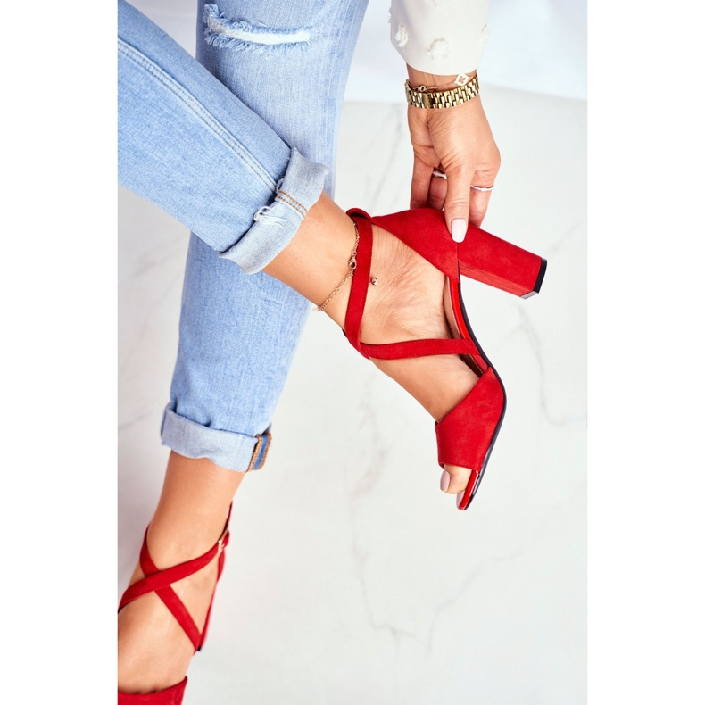 Sandali Donna Con Tacco Alto Sergio Leone Rosso SK865 1