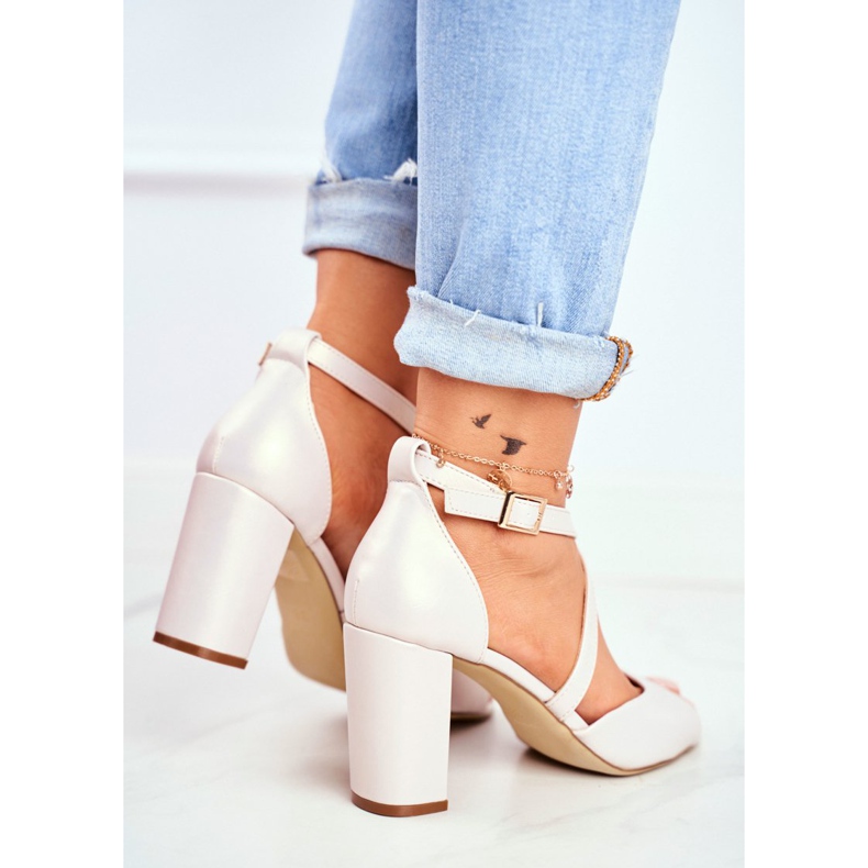 Sandali Donna Con Tacco Alto Sergio Leone Beige Perla SK865 2