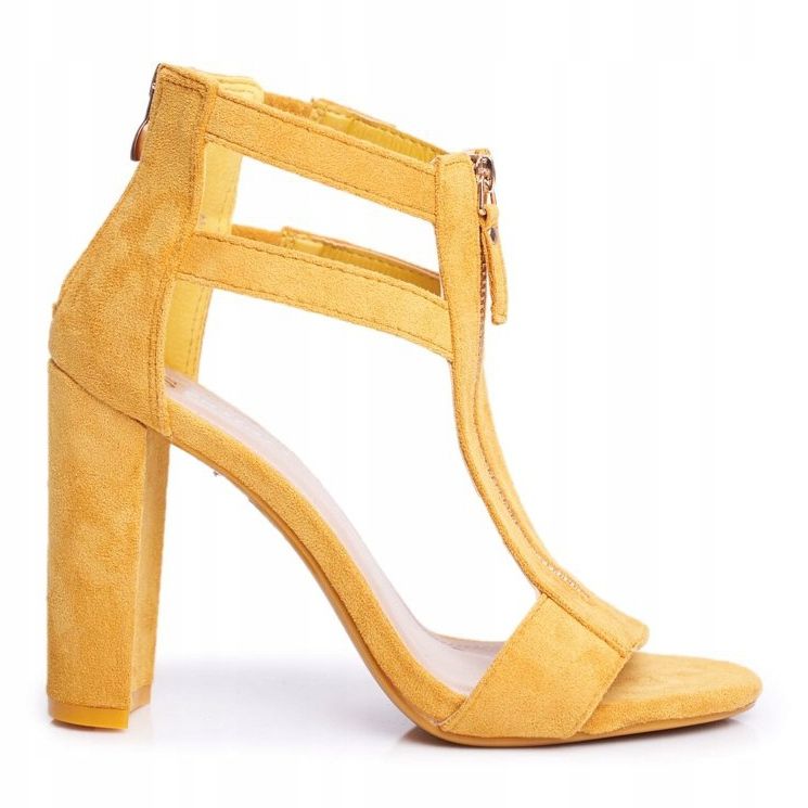 PS1 Sandali Donna Con Tacco Pelle Scamosciata Yellow Folly giallo 1