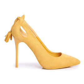 PS1 Tacchi A Spillo Donna Scamosciati Con Spitz Giallo Leven 2