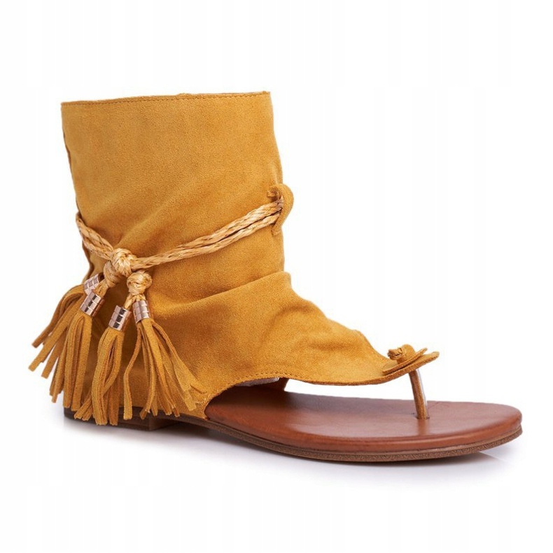 PS1 Sandali Donna Infradito Con Gambo Giallo SL1011 Madrit 1