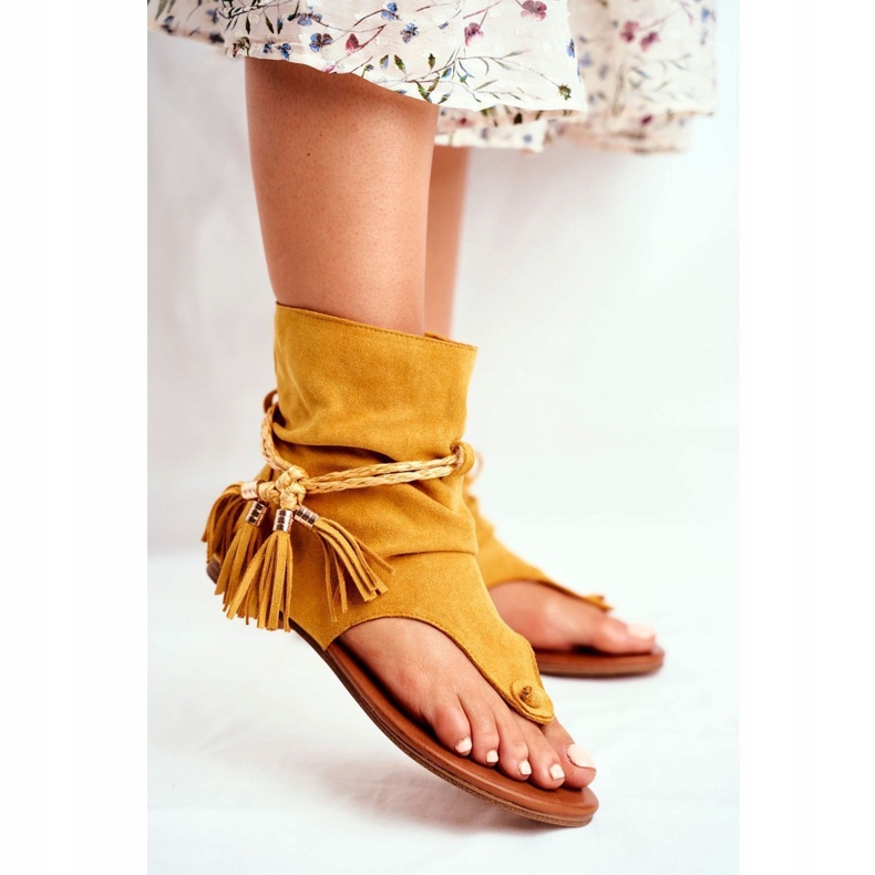 PS1 Sandali Donna Infradito Con Gambo Giallo SL1011 Madrit 2