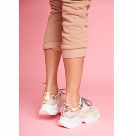 PS1 Scarpe Sportive Donna Pelle di Serpente Beige Giselle 2