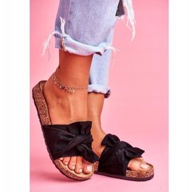 SEA Pantofole da donna su fiocchi di sughero nere Felis nero 1
