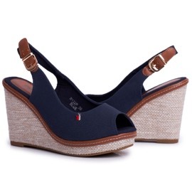 SEA Sandali da donna con zeppa Navy Blue Tommy blu navy 1