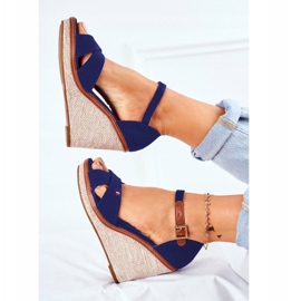 SEA Sandali da donna con zeppa Blu LaMane blu navy 1