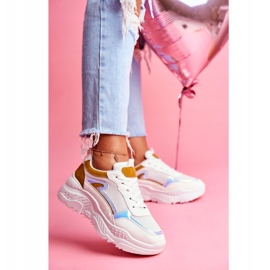 BUGO Scarpe Sportive Donna Gialle e Bianche Memory bianco giallo 1