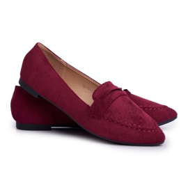 BUGO Mocassini Donna Scamosciato CH-1M6 Borgogna Laveria rosso 1