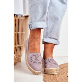 SEA Espadrillas da donna con suola spessa in lino Grigio Febi 1