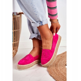 PS1 Espadrillas da Donna Suola Spessa Lino Fucsia Febi rosa 1