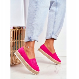PS1 Espadrillas da Donna Suola Spessa Lino Fucsia Febi rosa 2