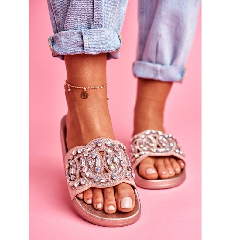 PS1 Ciabatte Donna Con Cristalli Oro Rosa Audrey giallo 2