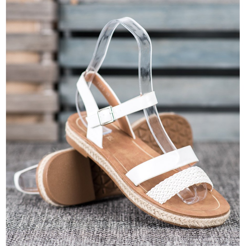 SHELOVET Sandali In Ecopelle Intrecciati bianca 1