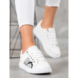 SHELOVET Comode scarpe da ginnastica bianche bianco 1