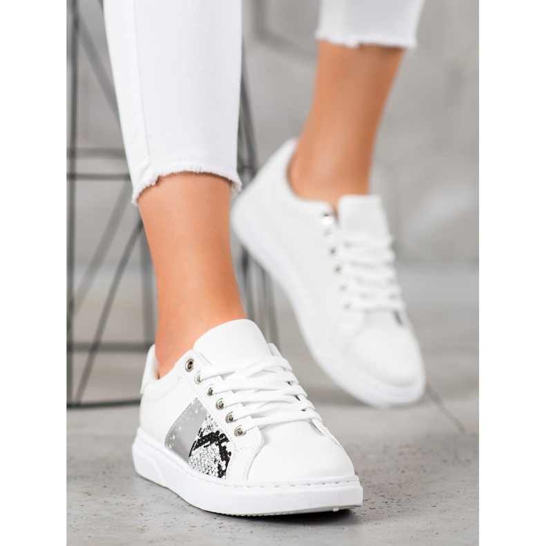 SHELOVET Comode scarpe da ginnastica bianche bianco 1