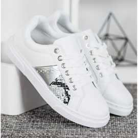 SHELOVET Comode scarpe da ginnastica bianche bianco 2