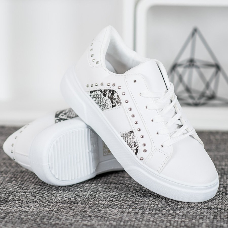SHELOVET Sneakers alla moda sulla piattaforma bianca 2