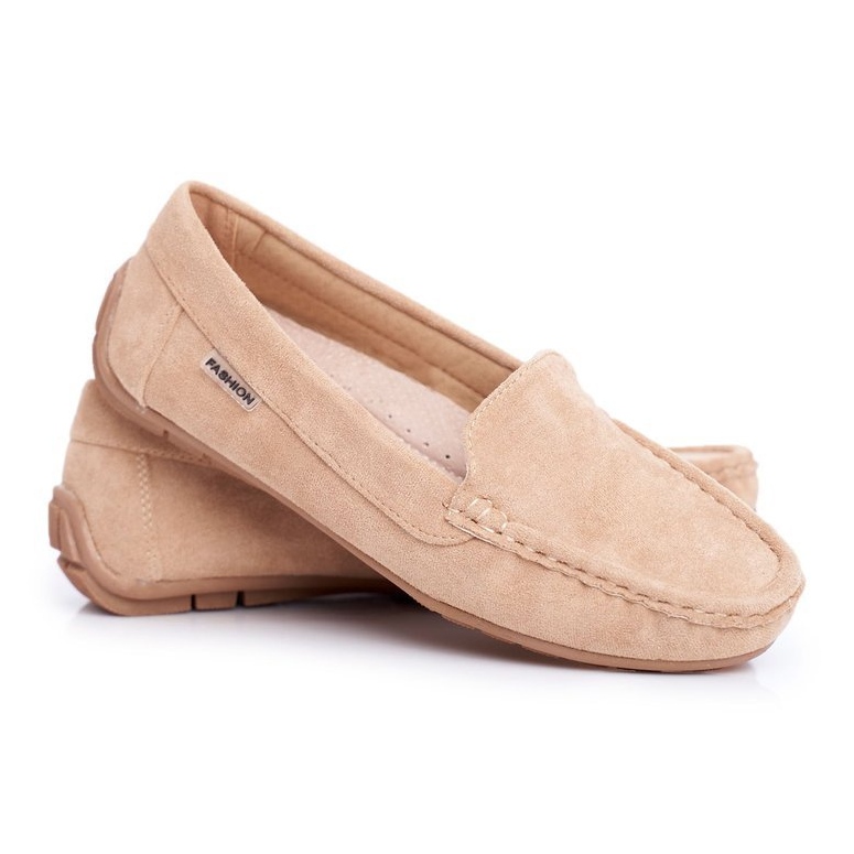 Evento Mocassini Donna Camoscio Beige Morreno 1