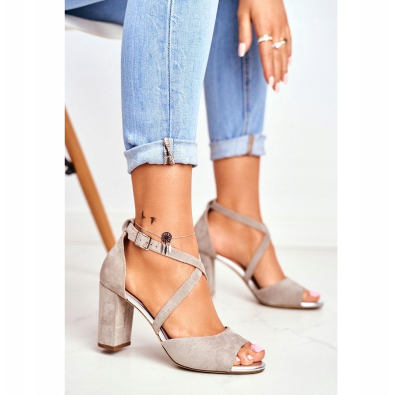 Sandali Donna Con Tacco Alto Sergio Leone Grigio SK865 1