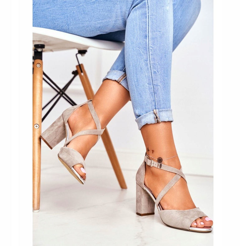 Sandali Donna Con Tacco Alto Sergio Leone Grigio SK865 2
