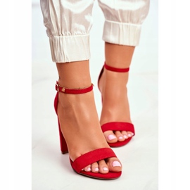 FW1 Sandali Donna Con Tacco Camoscio Rosso Anastasie 2
