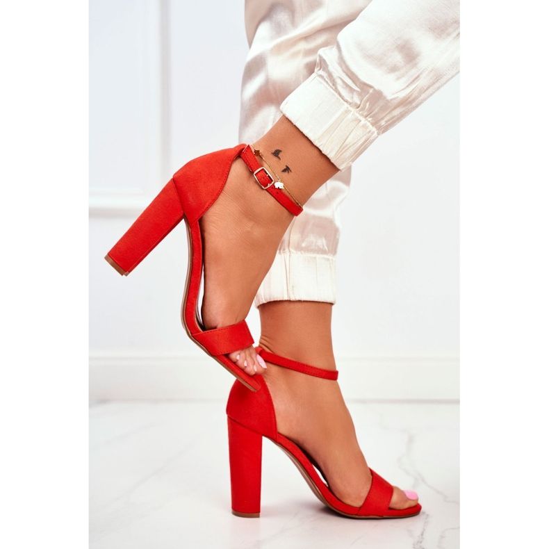 FW1 Sandali Donna Con Tacco Camoscio Arancio Anastasie arancia 1