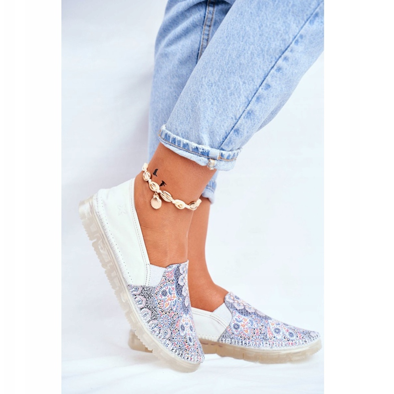 Scarpe brogue da donna Maciejka in pelle senza lacci Bianco 03512-46 bianca multicolore 2