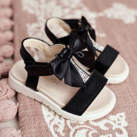 FRROCK Sandali Per Bambini Con Velcro Per Ragazze Nero Bella 1