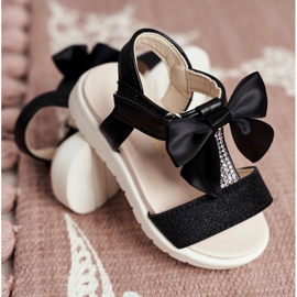 FRROCK Sandali Per Bambini Con Velcro Per Ragazze Nero Bella 2