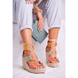 Bellucci Sandali da donna su espadrillas con zeppa Colorful Beautiful One marrone multicolore 1