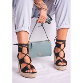 Bellucci Sandali da donna su espadrillas con zeppa neri Beautiful One nero 1