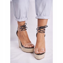 FB1 Sandali da donna con zeppa neri Beautiful Way nero 2