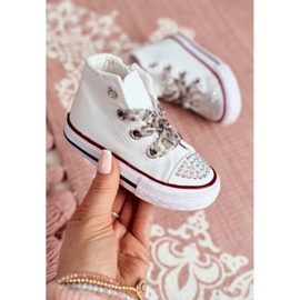 FRROCK Sneakers Bambini Alte Bianche Strass Smile bianco 2