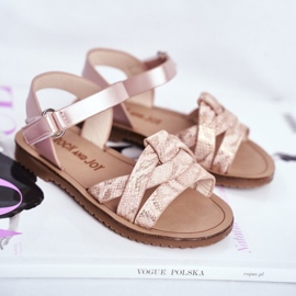 FRROCK Sandali Da Bambina Con Velcro Per Bambina Rosa Lilo 1