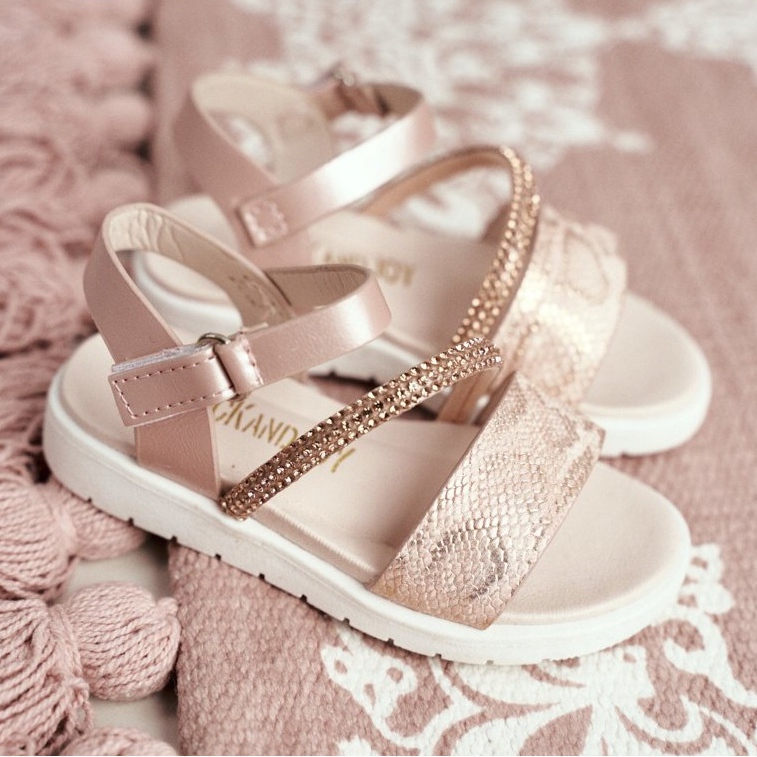 FRROCK Sandali Da Bambina Con Velcro Per Bambina Rosa Lilo 2
