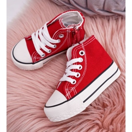 FRROCK Sneakers Alte Classiche Per Bambini Con Cerniera Rosso Filemon 1