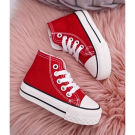 FRROCK Sneakers Alte Classiche Per Bambini Con Cerniera Rosso Filemon 2