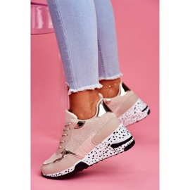 Scarpe Sportive Donna Zeppa Nascosta Beige Mollen 1
