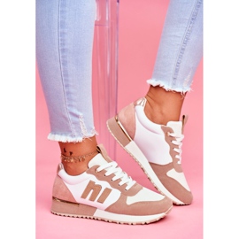 BUGO Scarpe Sportive da Donna Bianche e Beige Funky bianco marrone rosa 1