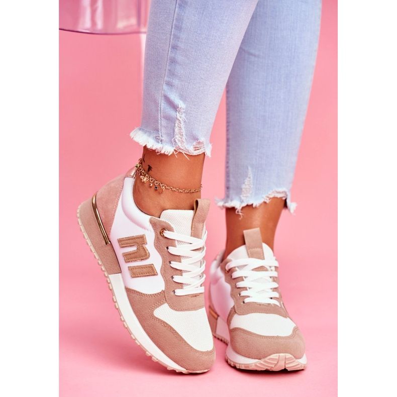 BUGO Scarpe Sportive da Donna Bianche e Beige Funky bianco marrone rosa 2
