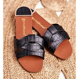 Pantofole Donna Pelle di Serpente Nere Chance nero 1