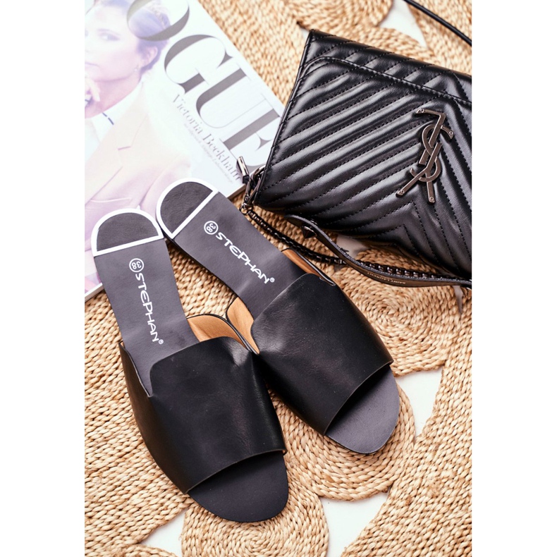 HAN Pantofole da donna piatte nere Mimios nero 2