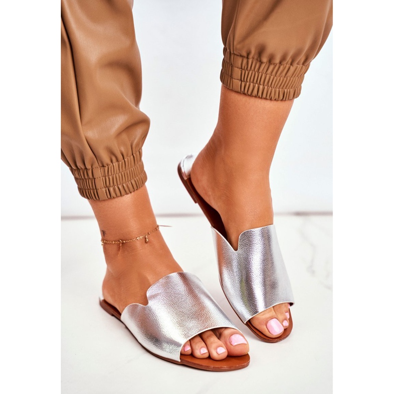 HAN Pantofole Donna Piatte Argento Mimios grigio 1