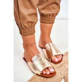 HAN Pantofole Mimios da donna piatte dorate d'oro 1